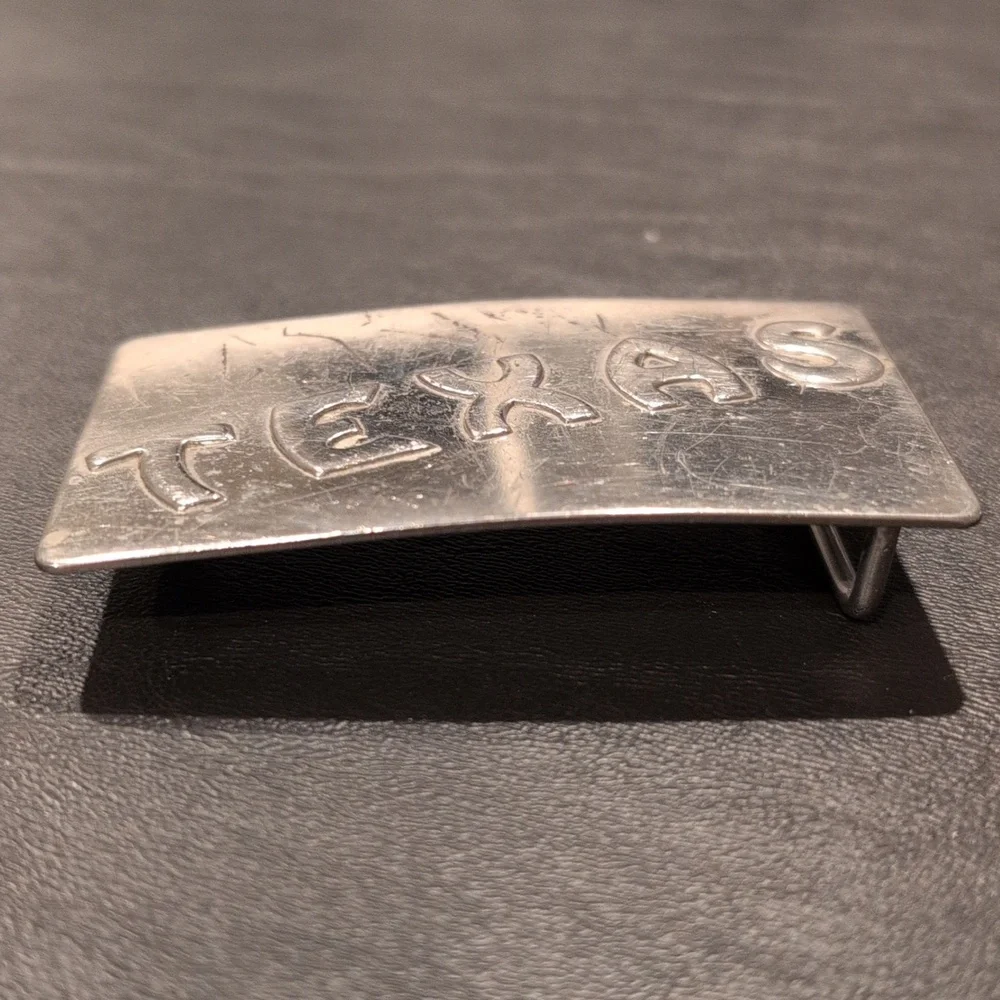 Texas Belt Buckle. Texas In Raised Letters. Priced Low Due To Scratches